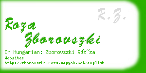 roza zborovszki business card